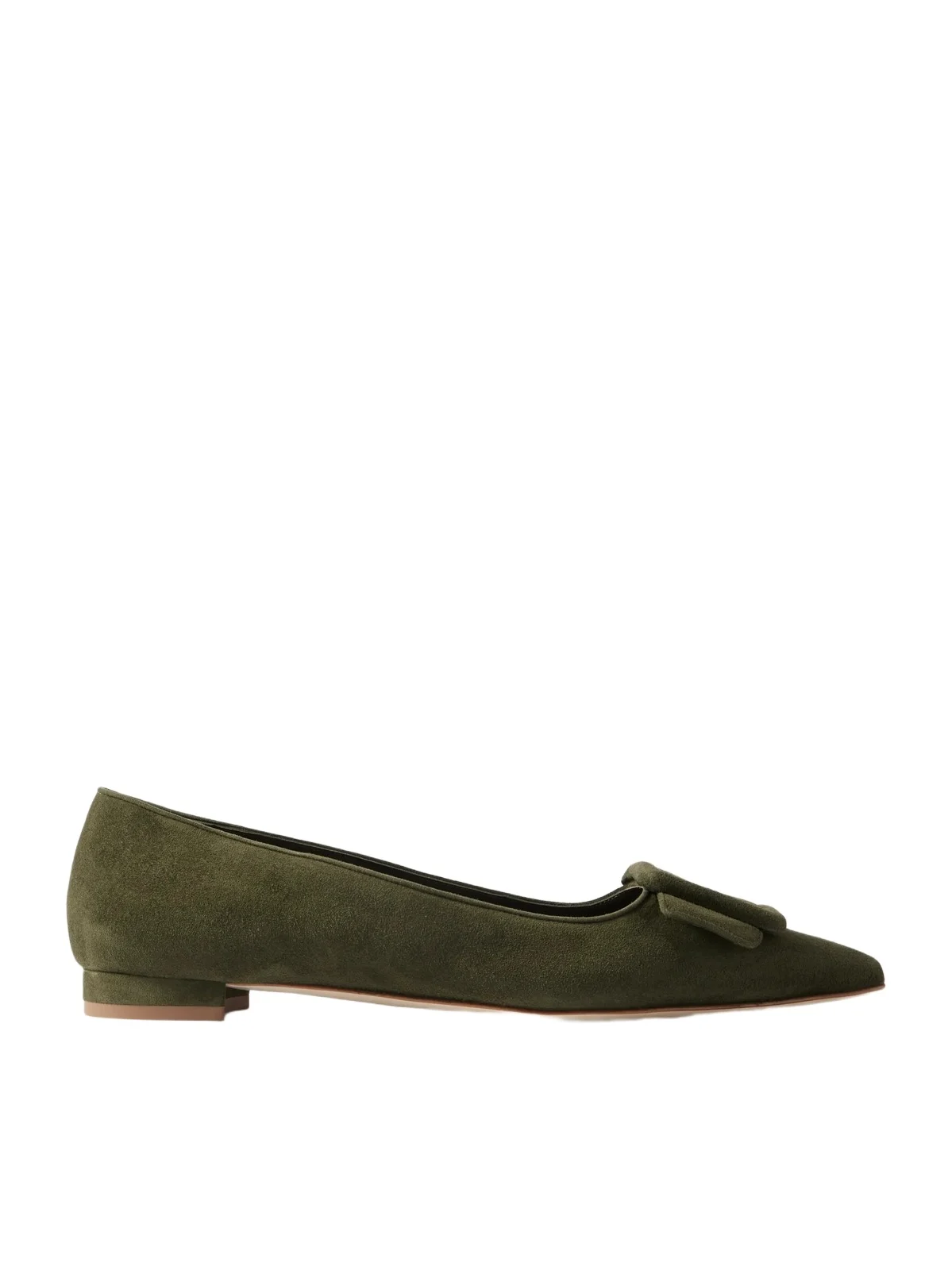 Manolo Blahnik Maysale Buckled Suede Point-toe Flats