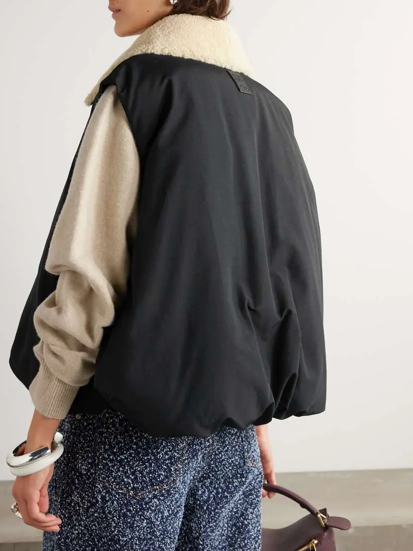 Loewe Shearling-trimmed Padded Cotton-blend Shell Vest | Thumbnail 4 Loewe Shearling-trimmed Padded Cotton-blend Shell Vest | Thumbnail 4