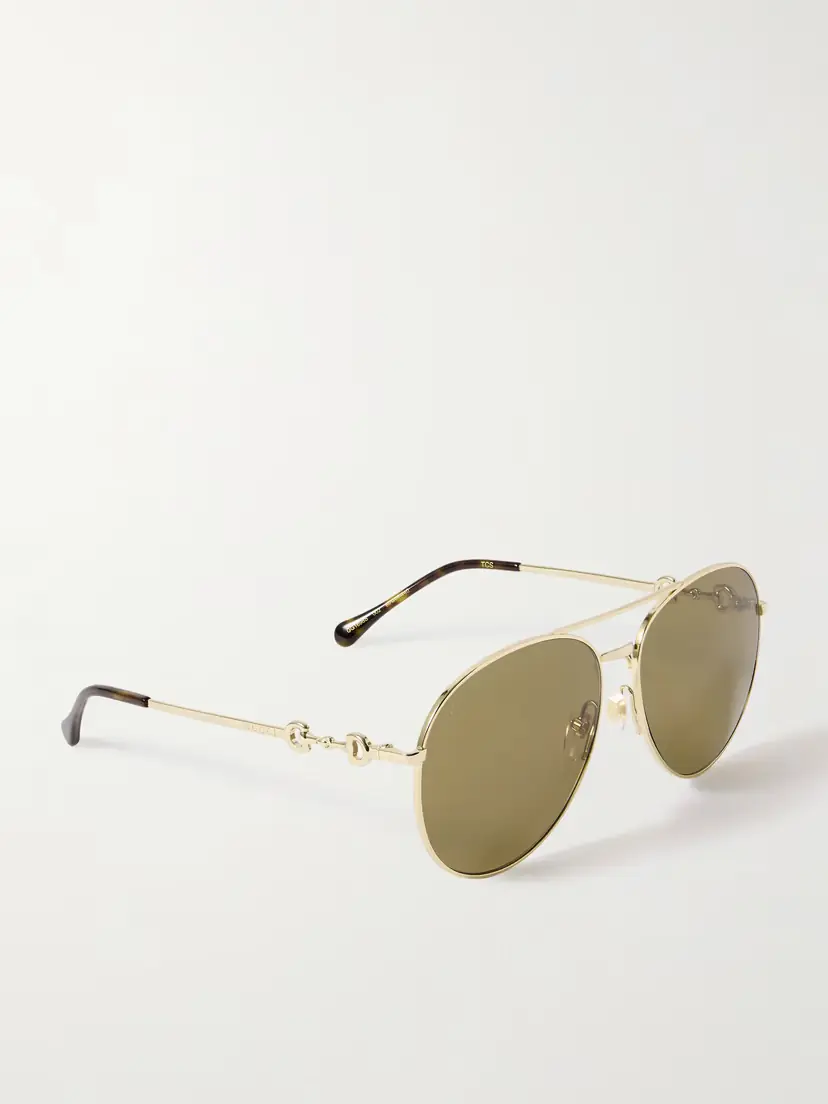 Gucci Eyewear Aviator-style Gold-tone Sunglasses | Thumbnail 3