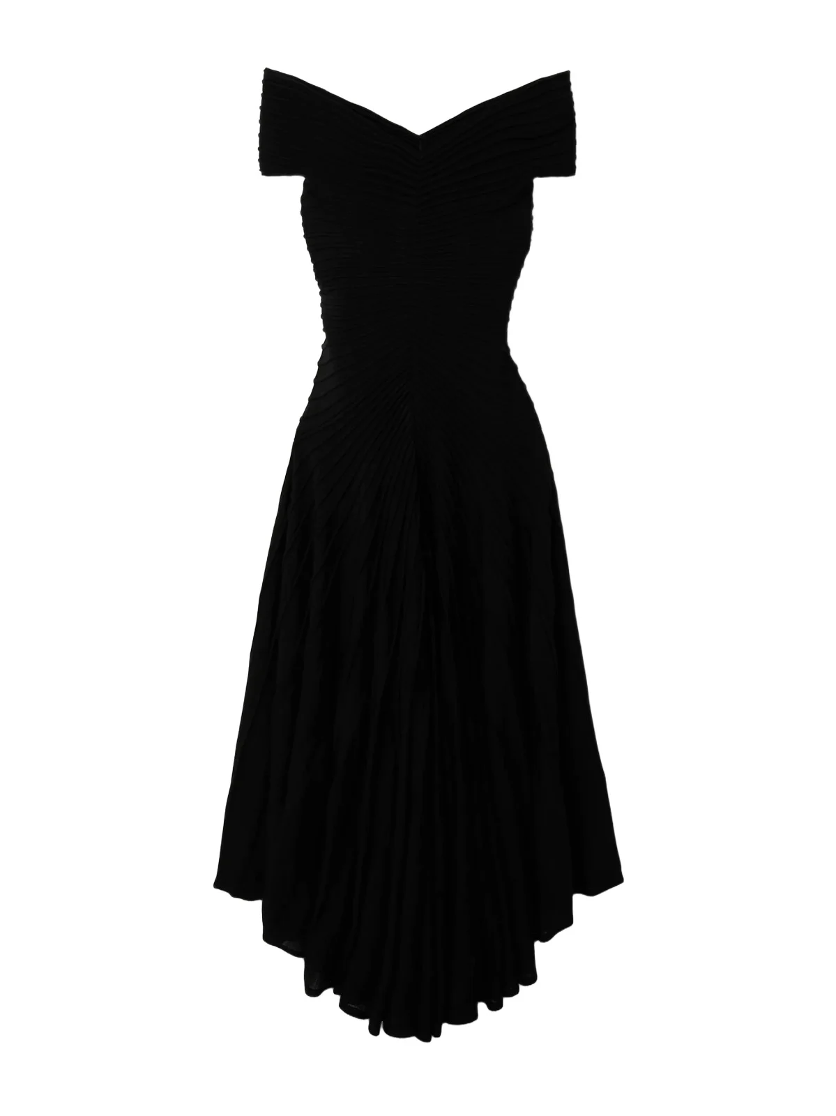 Off-the-shoulder Asymmetric Ribbed Wool Midi Dress Off-the-shoulder Asymmetric Ribbed Wool Midi Dress