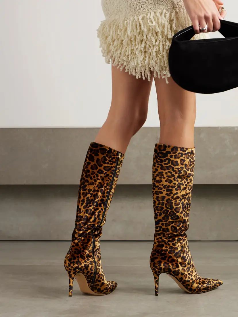 Gianvito Rossi Leopard-print Velvet Knee Boots | Thumbnail 2 Gianvito Rossi Leopard-print Velvet Knee Boots | Thumbnail 2