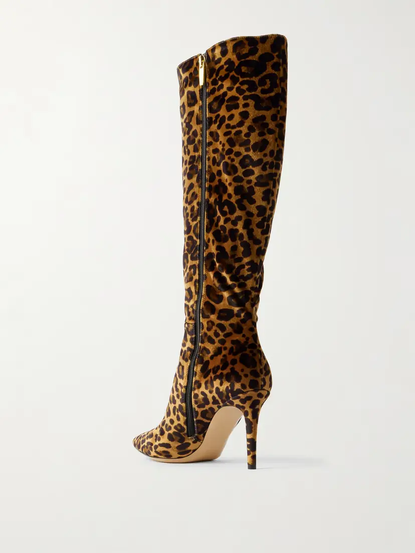 Gianvito Rossi Leopard-print Velvet Knee Boots | Thumbnail 3 Gianvito Rossi Leopard-print Velvet Knee Boots | Thumbnail 3