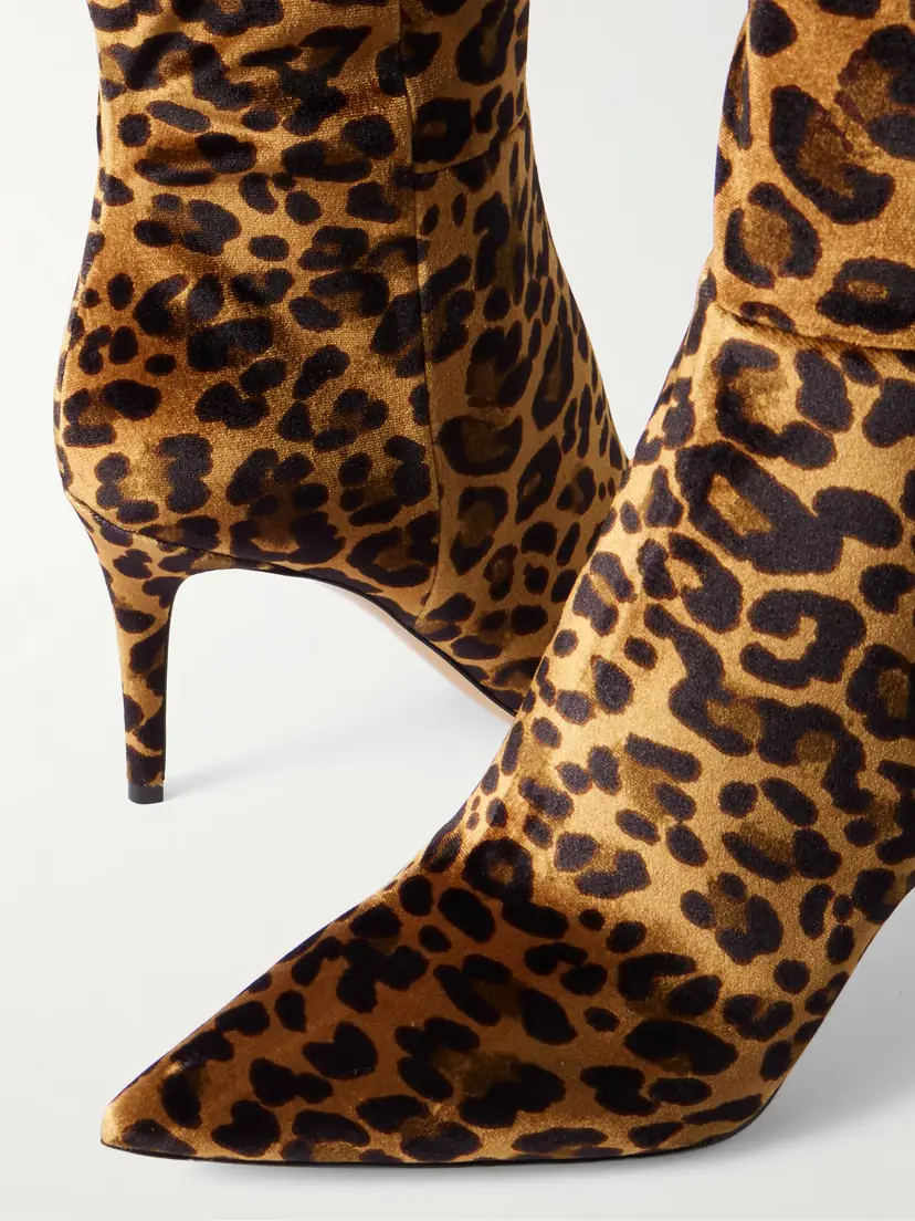 Gianvito Rossi Leopard-print Velvet Knee Boots | Thumbnail 4 Gianvito Rossi Leopard-print Velvet Knee Boots | Thumbnail 4