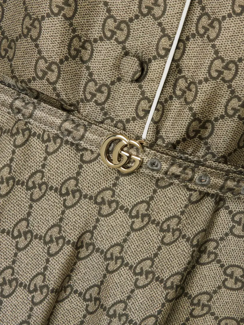 Gucci Belted Piped Printed Silk-twill Midi Shirt Dress | Thumbnail 4 Gucci Belted Piped Printed Silk-twill Midi Shirt Dress | Thumbnail 4