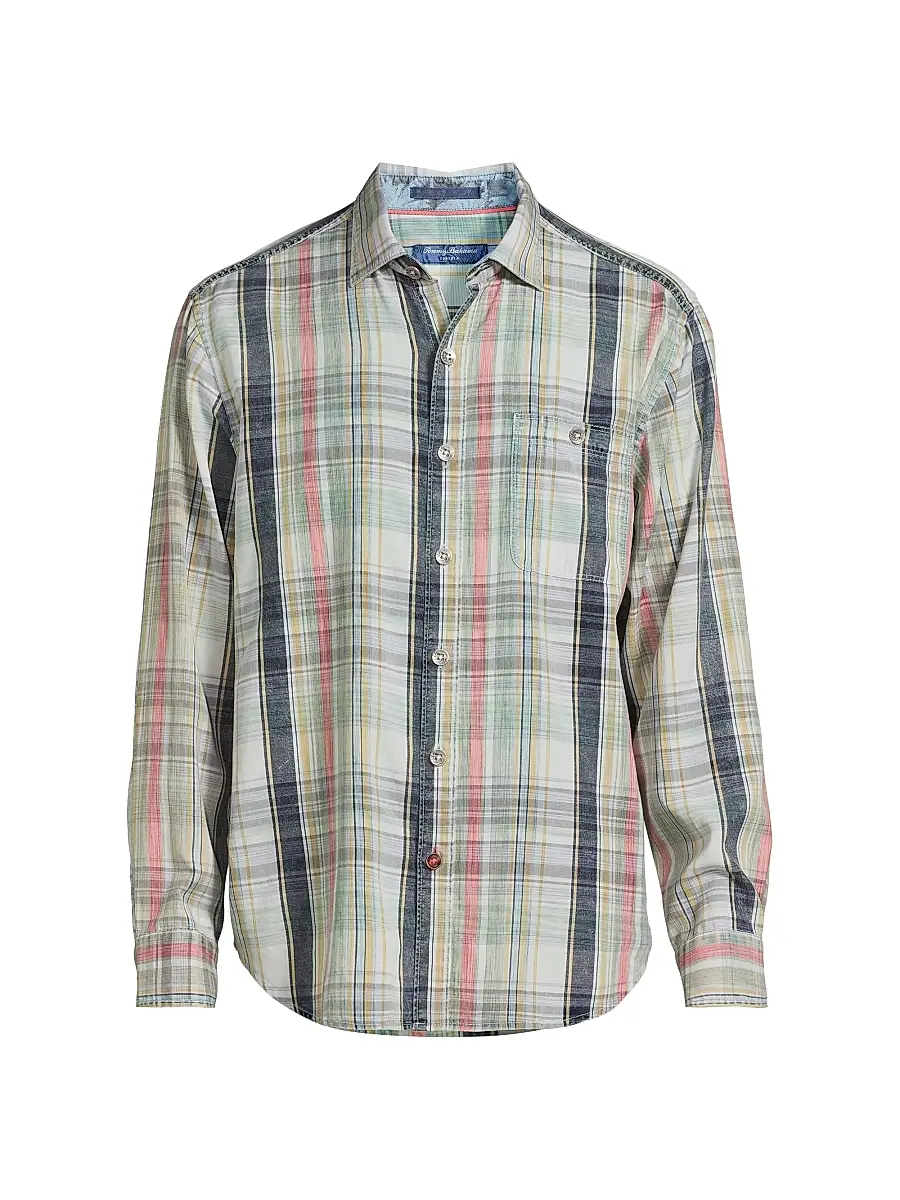 Tommy Bahama Men's Hazy Fade Check Shirt - Blue Multi | Image 1 Tommy Bahama Men's Hazy Fade Check Shirt - Blue Multi | Image 1