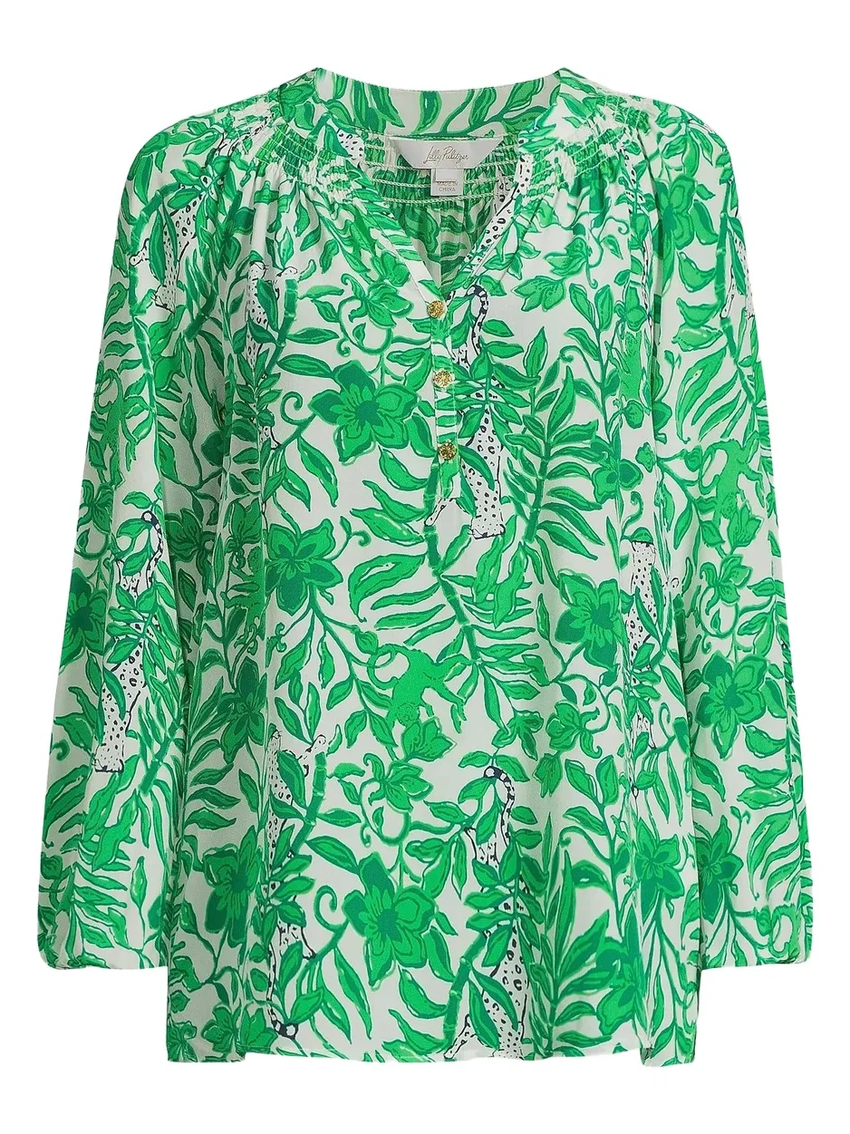 Women's Elsa Leafy Silk Top Women's Elsa Leafy Silk Top
