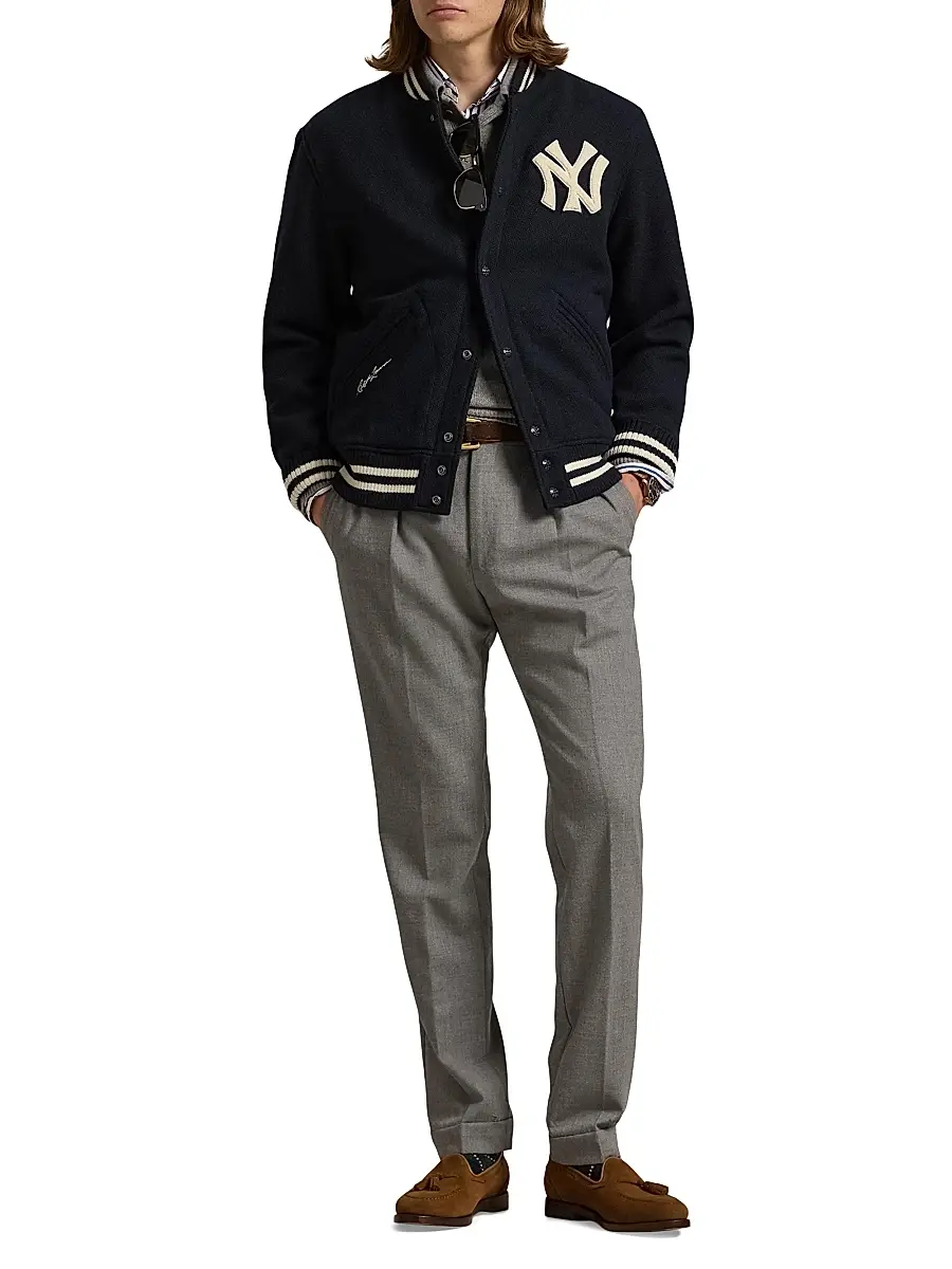 Polo Ralph Lauren Men's Yankee Wool-Blend Bomber Jacket | Thumbnail 2 Polo Ralph Lauren Men's Yankee Wool-Blend Bomber Jacket | Thumbnail 2