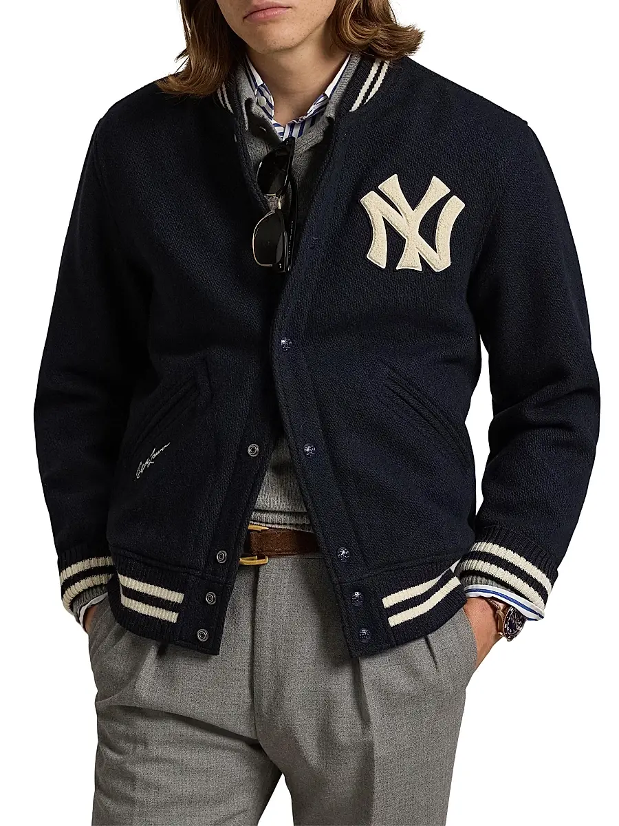 Polo Ralph Lauren Men's Yankee Wool-Blend Bomber Jacket | Thumbnail 3 Polo Ralph Lauren Men's Yankee Wool-Blend Bomber Jacket | Thumbnail 3