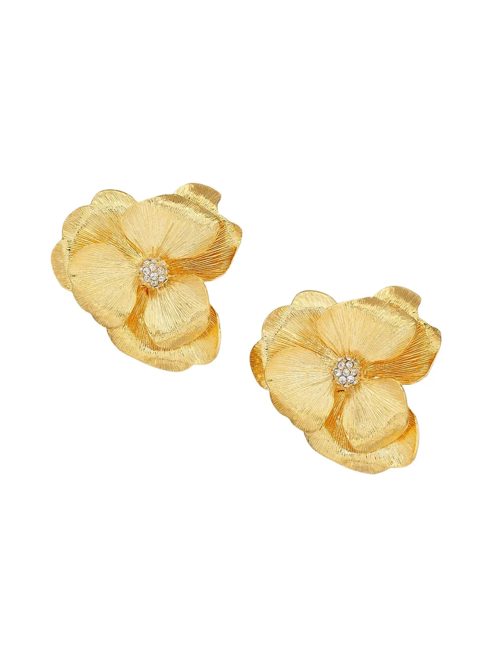 KENNETH JAY LANE Women's 22K Goldplated Crystal Flower Clip-On Earrings
