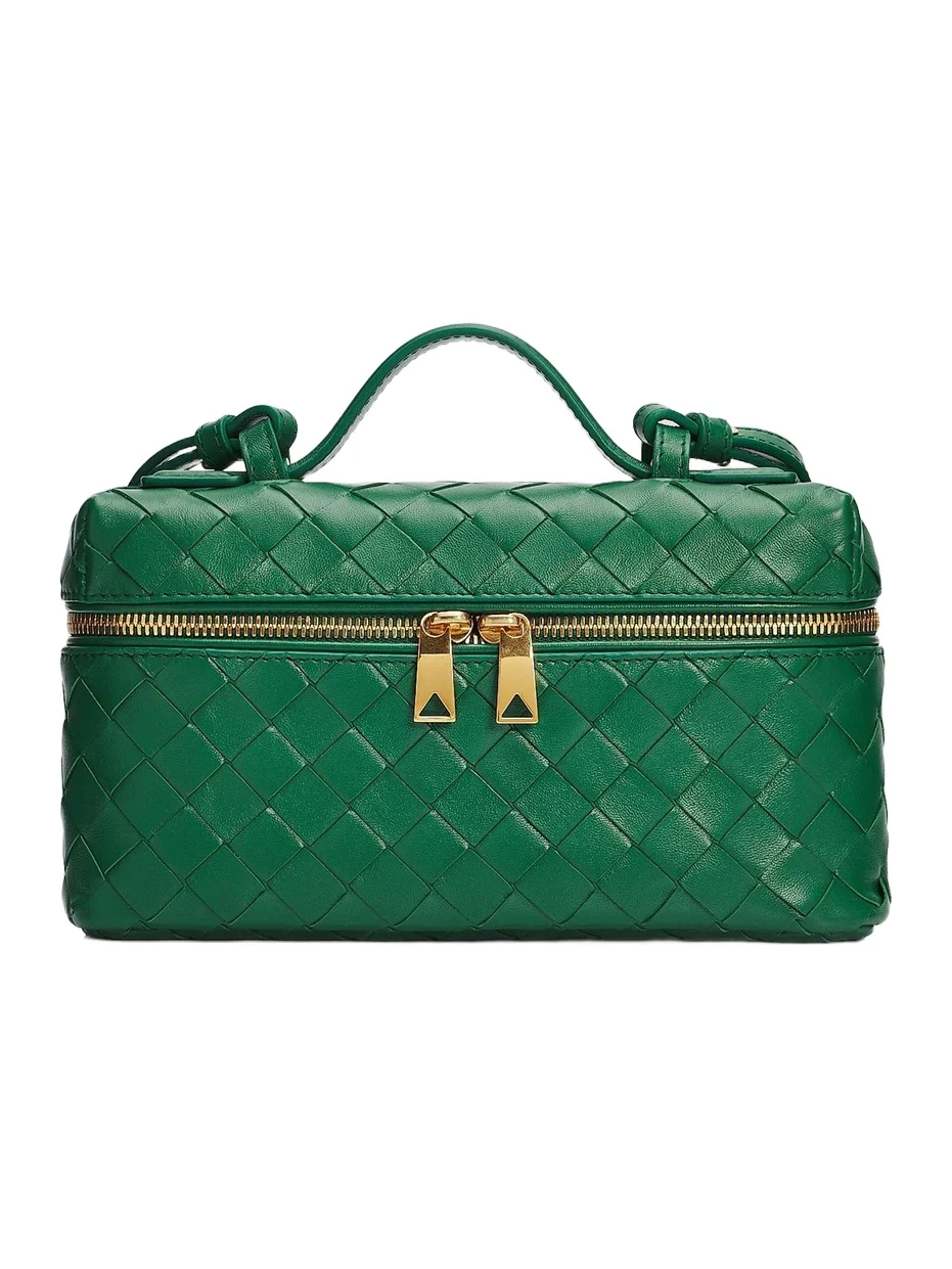 Women's Bang Bang Intrecciato Leather Crossbody Vanity Case Bag Women's Bang Bang Intrecciato Leather Crossbody Vanity Case Bag