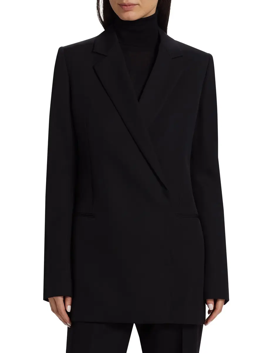 The Row Women's Lawrence Wool Jacket - Black | Thumbnail 2 The Row Women's Lawrence Wool Jacket - Black | Thumbnail 2