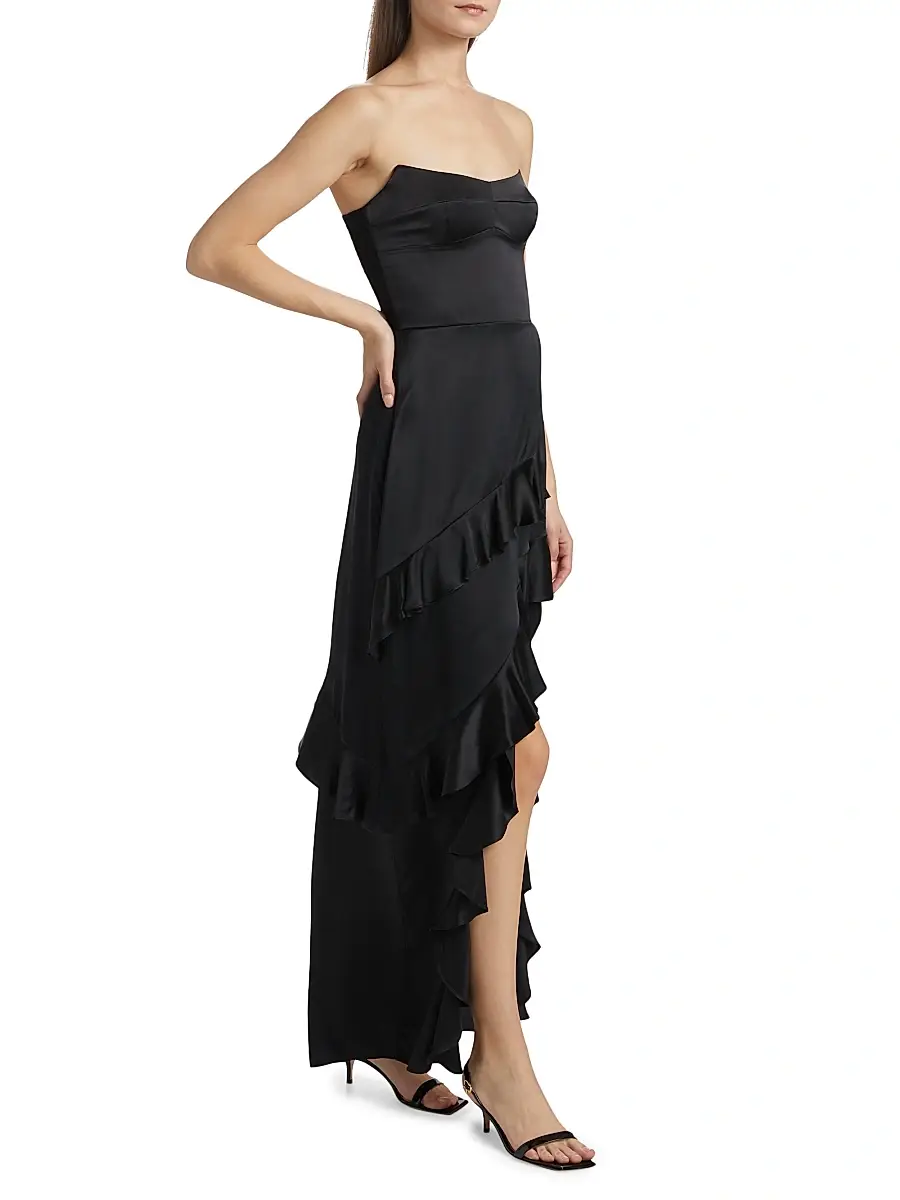 Amanda Uprichard Women's Magnolia Silk Frill Cocktail Dress | Thumbnail 4 Amanda Uprichard Women's Magnolia Silk Frill Cocktail Dress | Thumbnail 4