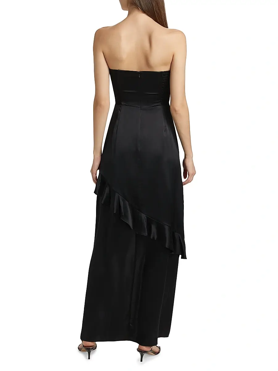 Amanda Uprichard Women's Magnolia Silk Frill Cocktail Dress | Thumbnail 5 Amanda Uprichard Women's Magnolia Silk Frill Cocktail Dress | Thumbnail 5