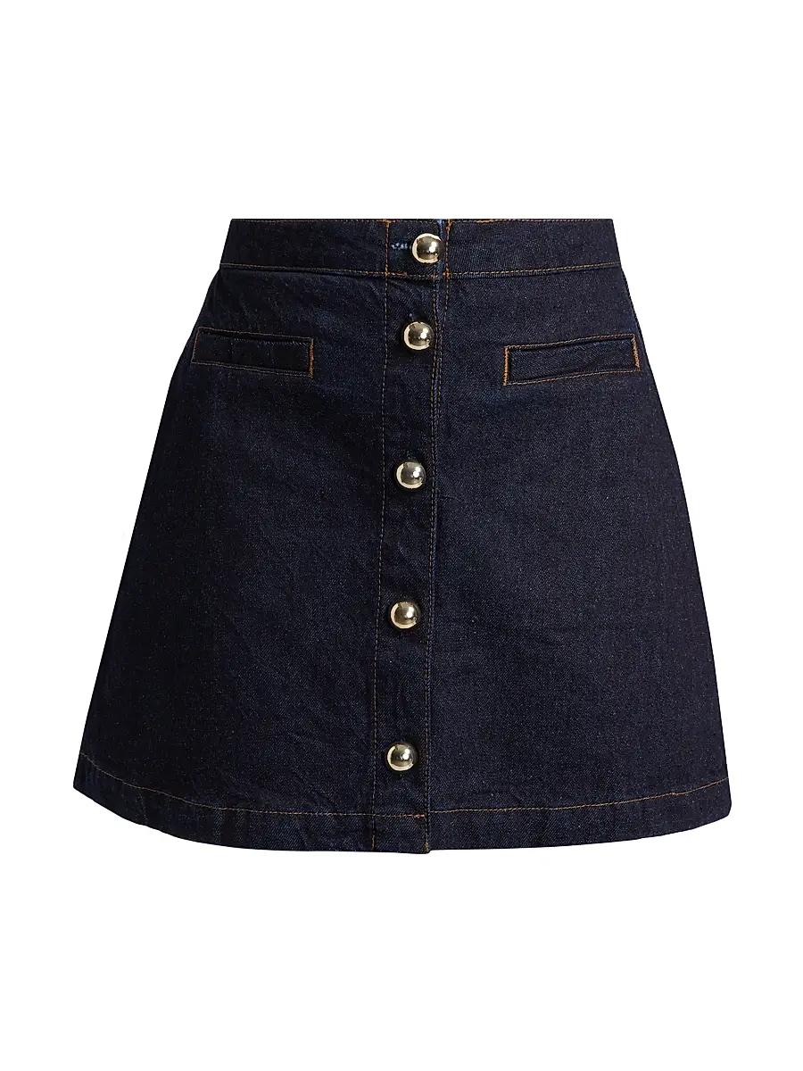 Reformation Women's Amara High-Rise Denim Miniskirt - Ondine | Image 1 Reformation Women's Amara High-Rise Denim Miniskirt - Ondine | Image 1