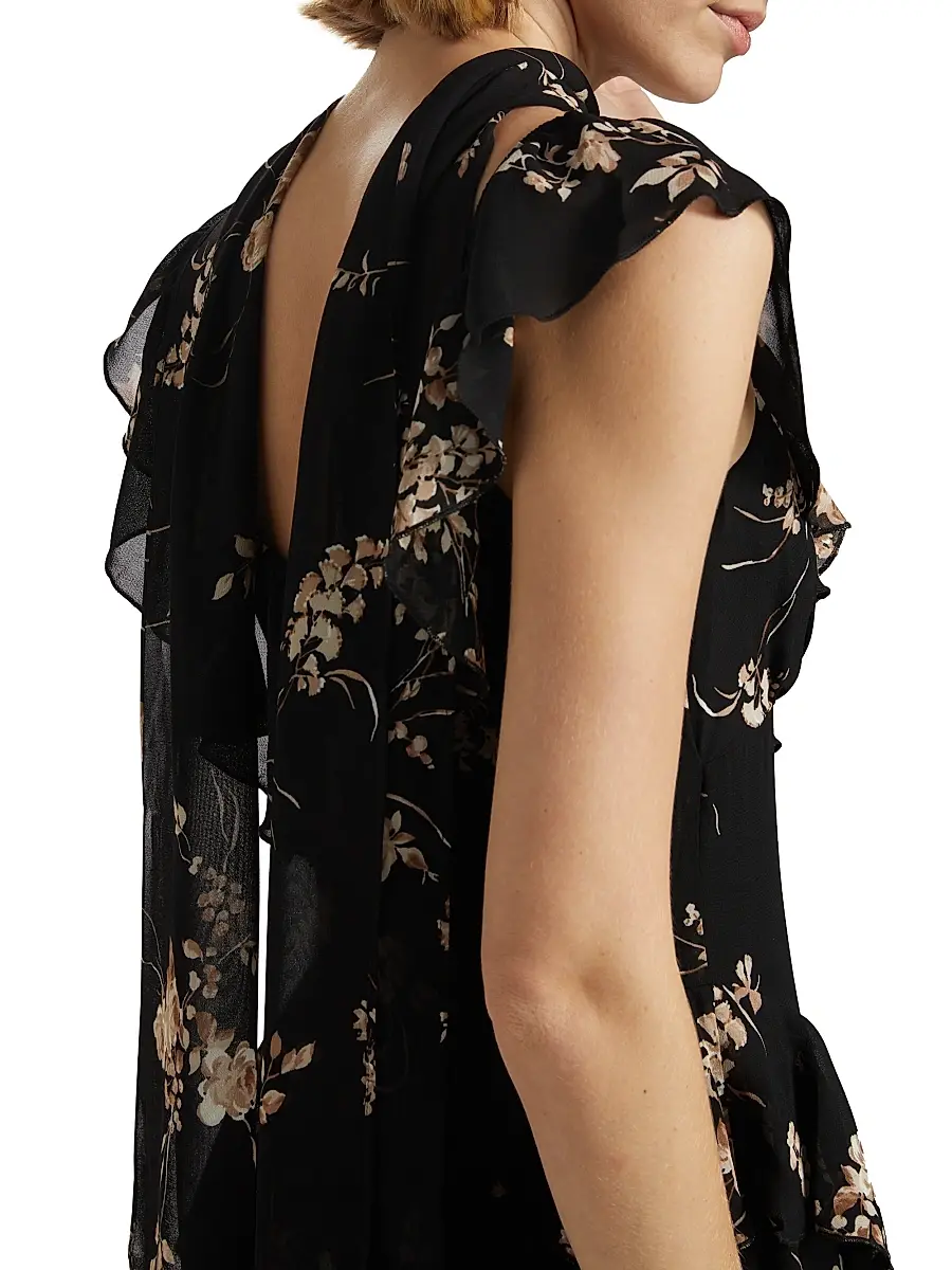 Reformation Women's Silvana Floral Georgette Dress | Thumbnail 7