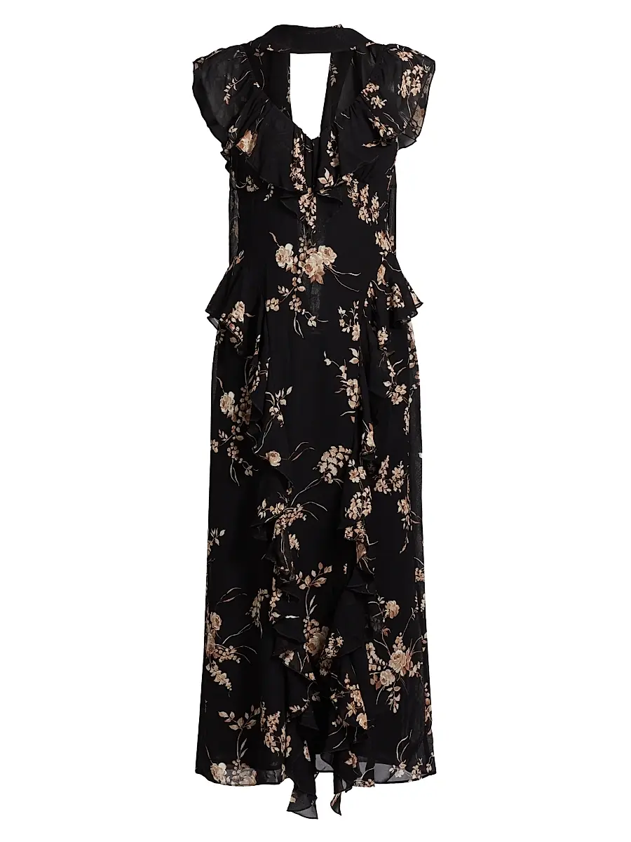Reformation Women's Silvana Floral Georgette Dress - Sybil | Image 1 Reformation Women's Silvana Floral Georgette Dress - Sybil | Image 1