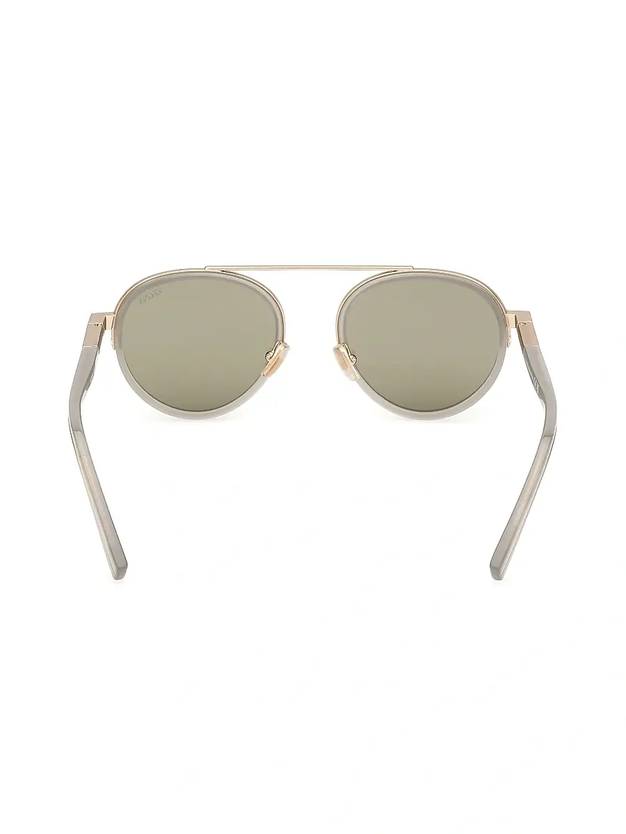 ZEGNA Men's 51MM Round Metal Sunglasses - Grey Gold Grey | Thumbnail 5 ZEGNA Men's 51MM Round Metal Sunglasses - Grey Gold Grey | Thumbnail 5