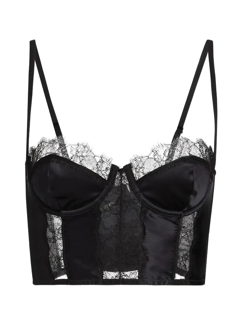 Kiki de Montparnasse Women's Satin & Lace Longline Bra