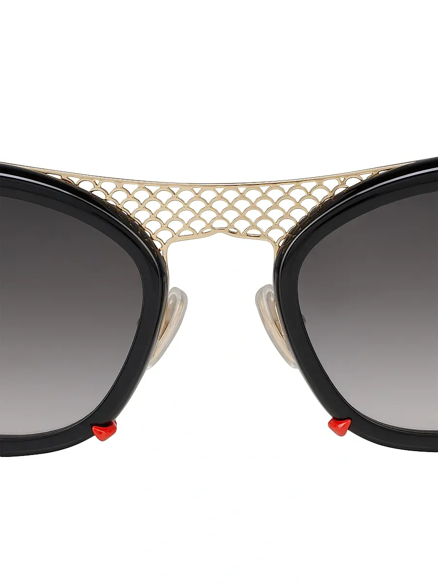 Christian Louboutin Women's Miss Z 54MM Oval Sunglasses - Shiny Black | Thumbnail 5 Christian Louboutin Women's Miss Z 54MM Oval Sunglasses - Shiny Black | Thumbnail 5