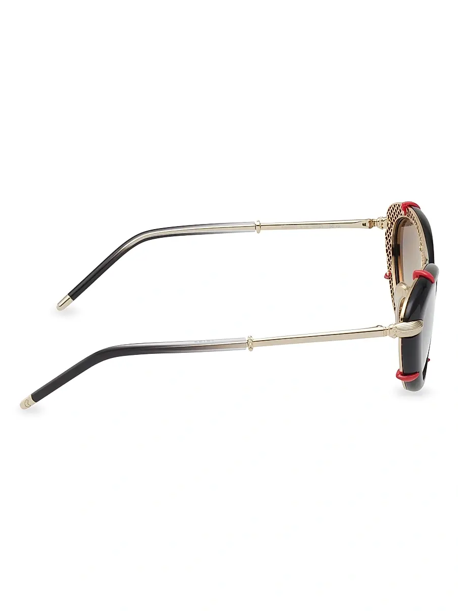 Christian Louboutin Women's Miss Z 54MM Oval Sunglasses - Shiny Black | Thumbnail 7 Christian Louboutin Women's Miss Z 54MM Oval Sunglasses - Shiny Black | Thumbnail 7