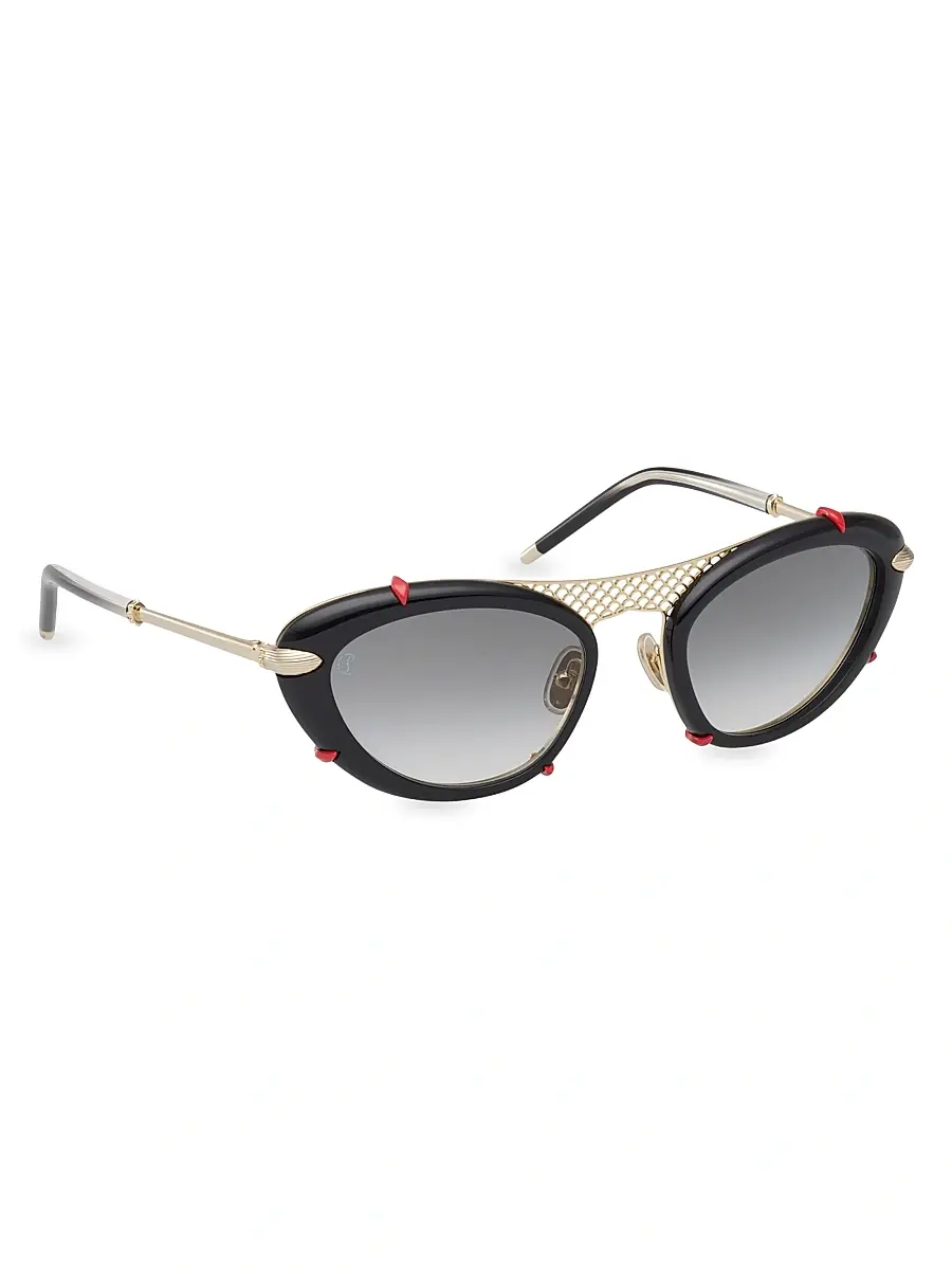 Christian Louboutin Women's Miss Z 54MM Oval Sunglasses - Shiny Black | Thumbnail 8 Christian Louboutin Women's Miss Z 54MM Oval Sunglasses - Shiny Black | Thumbnail 8