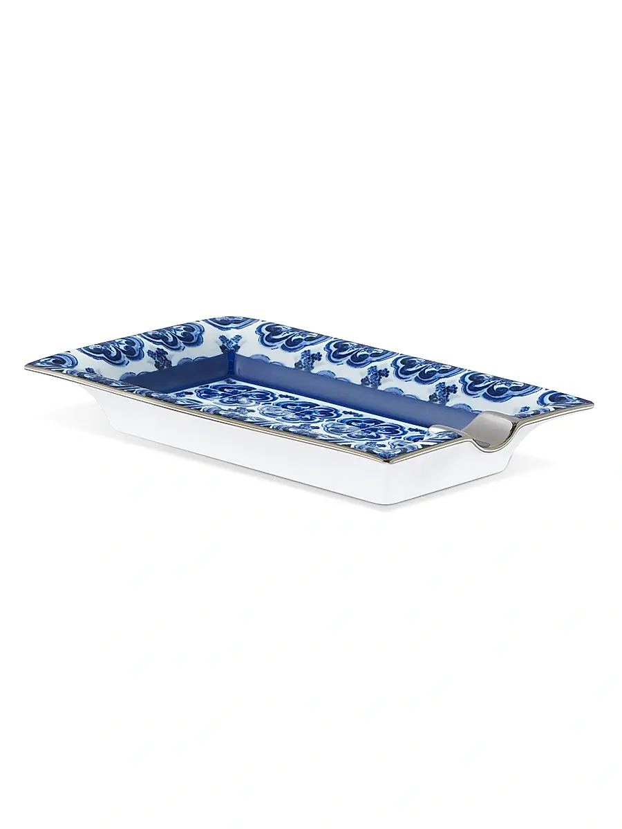 Dolce & Gabbana Blue Meditterano Rectangular Ashtray | Thumbnail 2 Dolce & Gabbana Blue Meditterano Rectangular Ashtray | Thumbnail 2