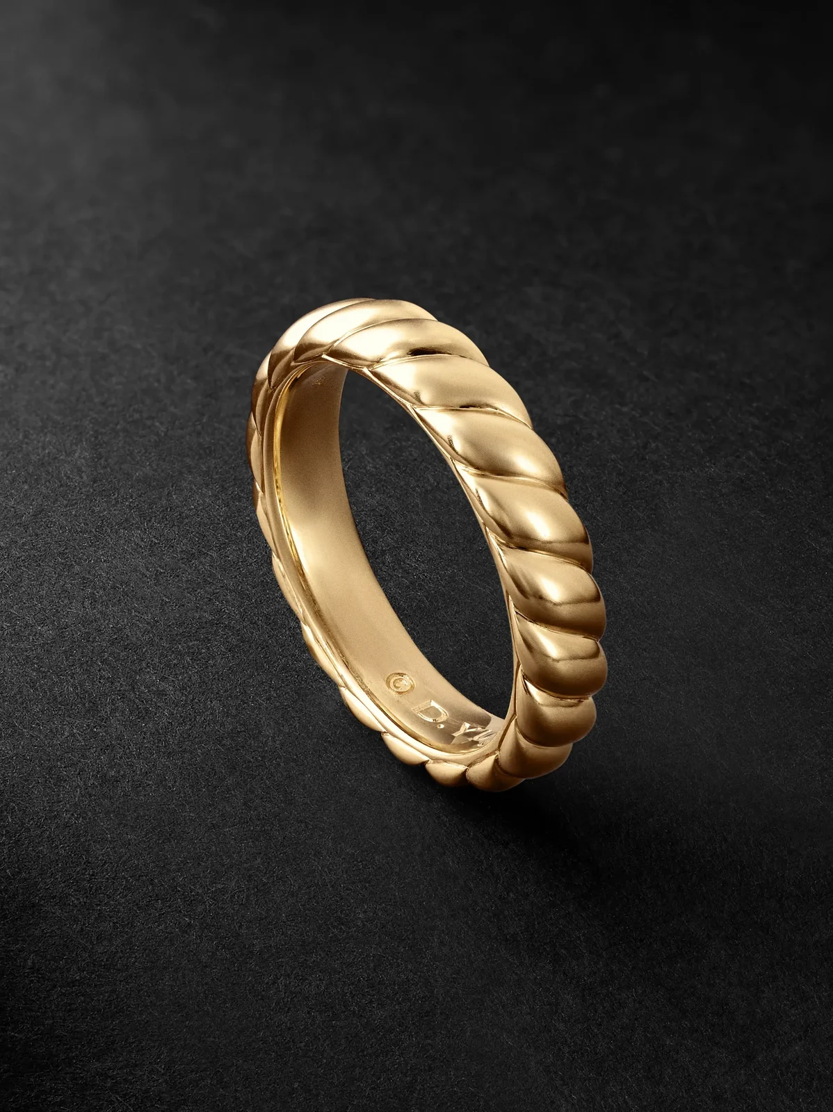 Sculpted Cable 18-Karat Gold Ring - Men Sculpted Cable 18-Karat Gold Ring - Men
