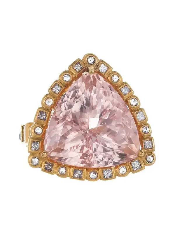 Morganite Diamond Trinity Ring Morganite Diamond Trinity Ring