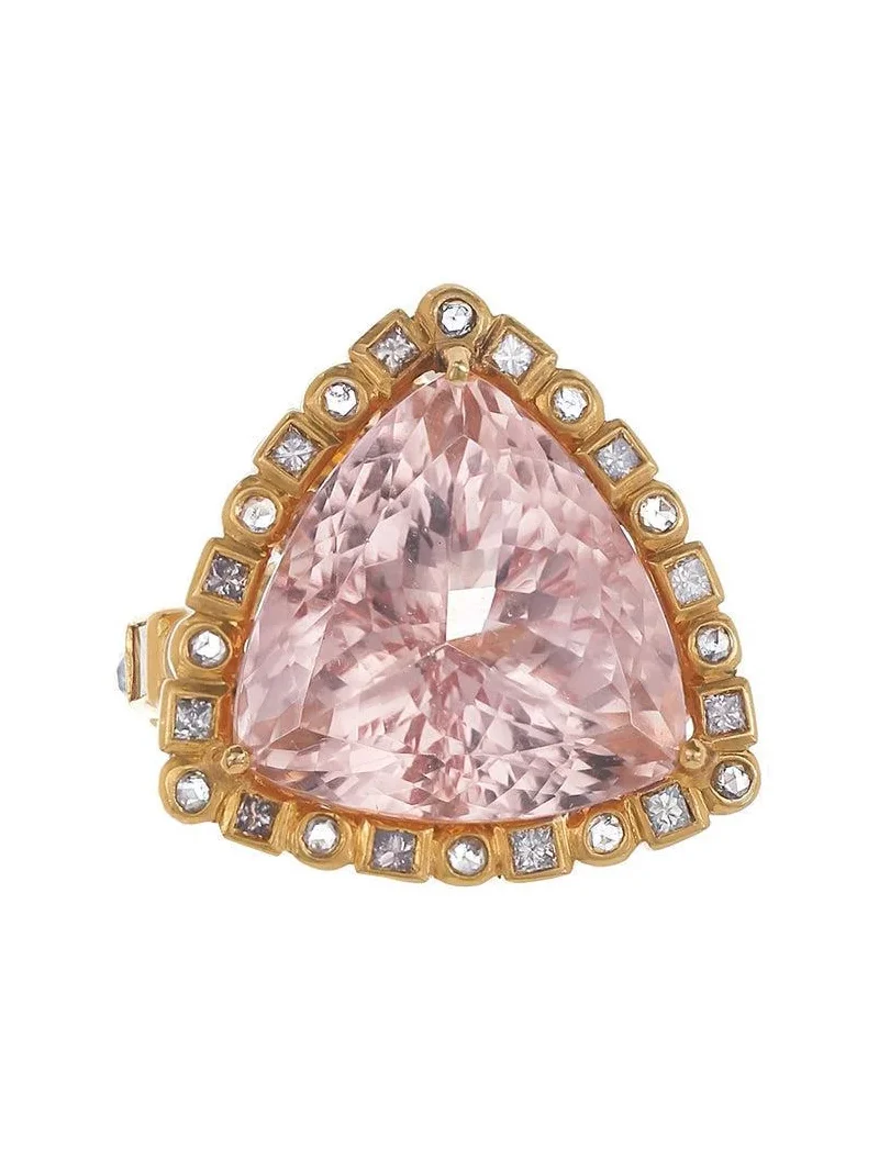 Coomi Morganite Diamond Trinity Ring