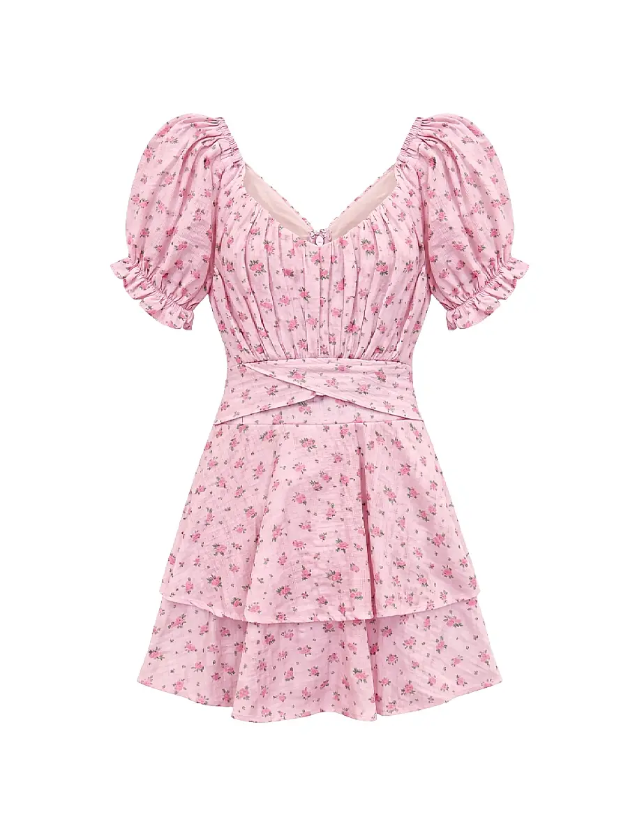 KatieJ NYC Girl's Delilah Dress - Blush Rose Ditsy | Image 1 KatieJ NYC Girl's Delilah Dress - Blush Rose Ditsy | Image 1