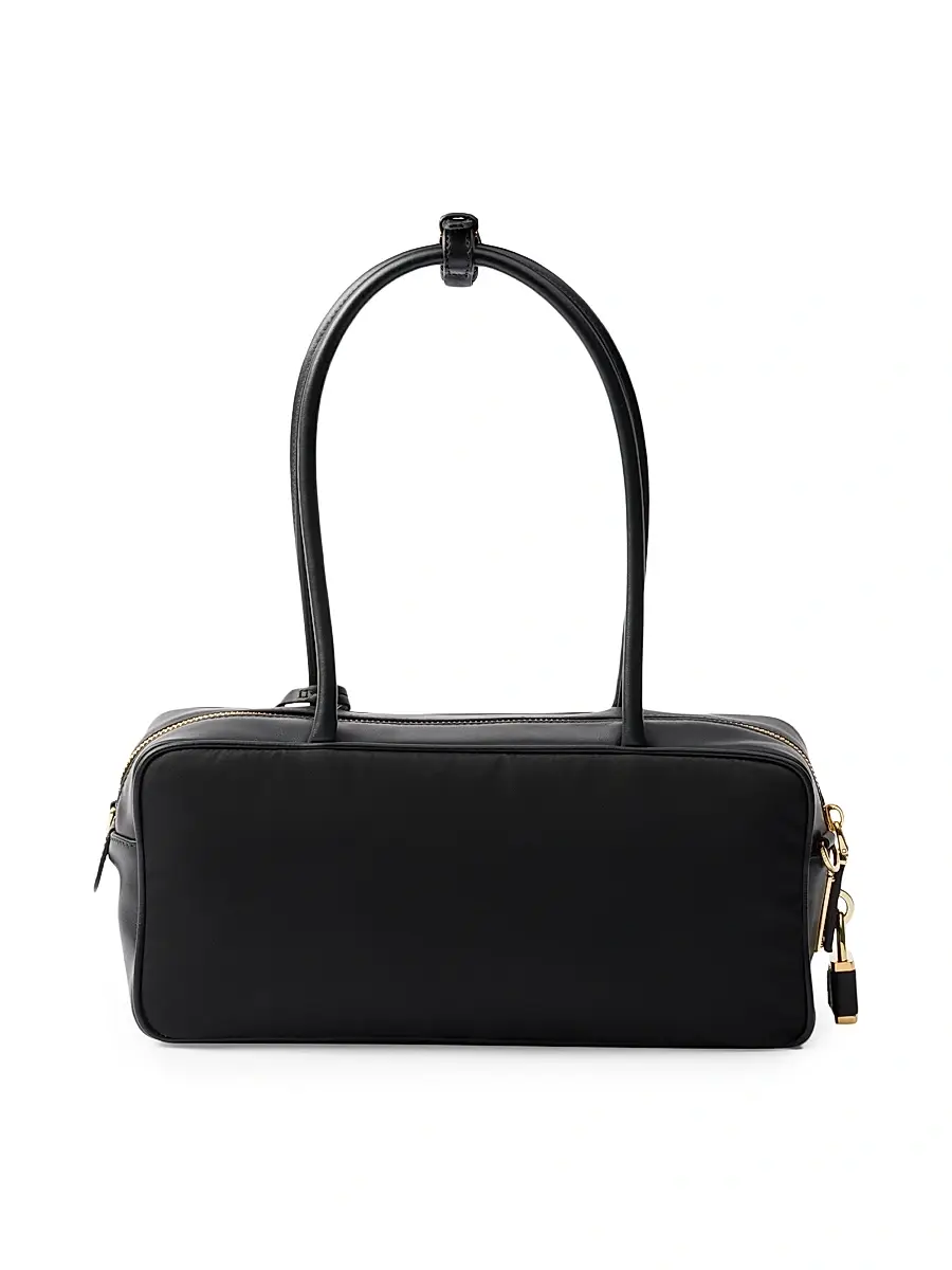 Prada Women's Re-Nylon and Leather Top Handle Bag - Black | Thumbnail 3 Prada Women's Re-Nylon and Leather Top Handle Bag - Black | Thumbnail 3