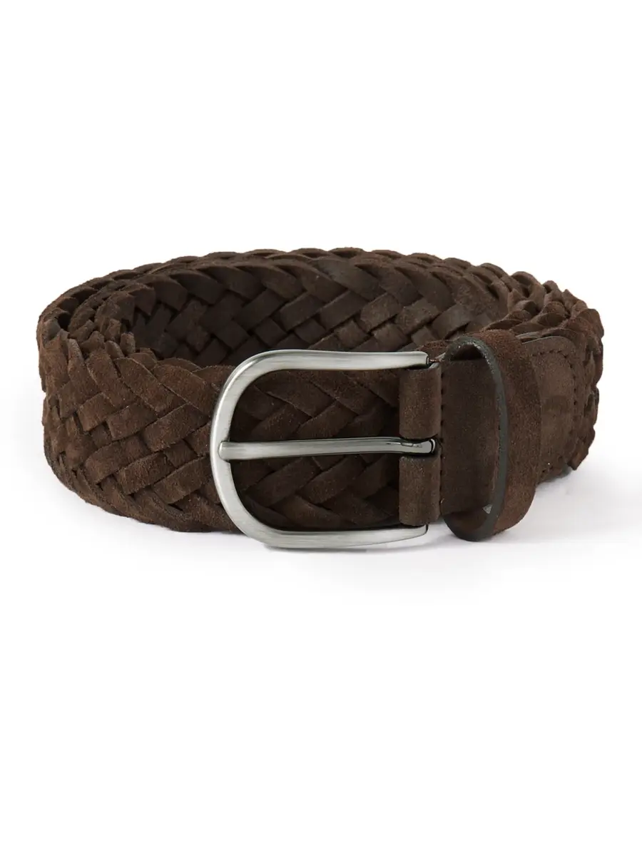 Anderson's 3.5cm Woven Suede Belt - Men
