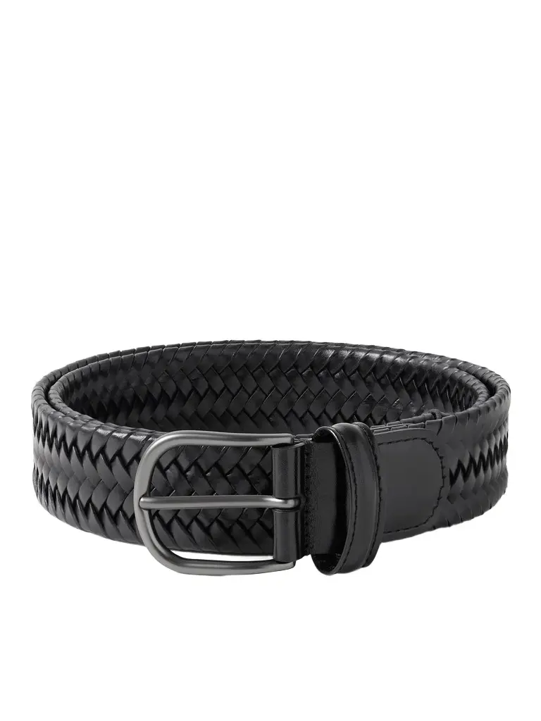 Anderson's 3.5cm Woven Leather Belt - Men