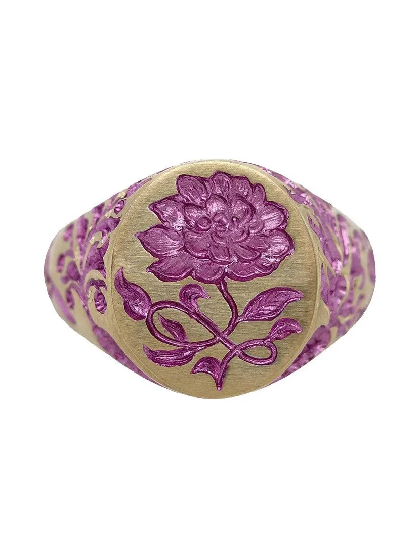 CASTRO SMITH Purple Peony Signet Ring