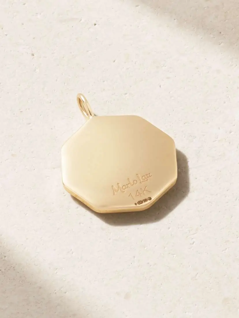 Marlo Laz Large Porte Bonheur 14-karat Gold, Sapphire, Diamond And Enamel Pendant | Thumbnail 3 Marlo Laz Large Porte Bonheur 14-karat Gold, Sapphire, Diamond And Enamel Pendant | Thumbnail 3
