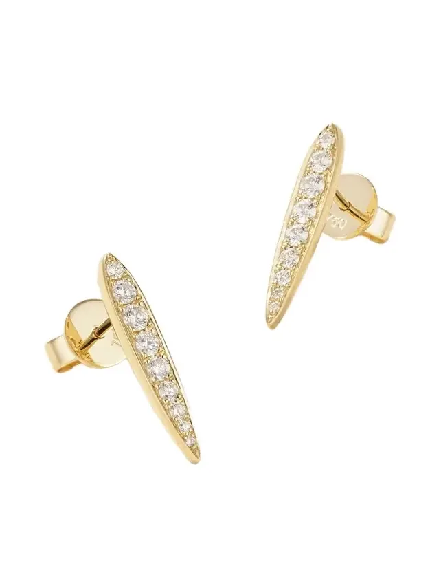 Small Spear 18-karat Gold Diamond Earrings