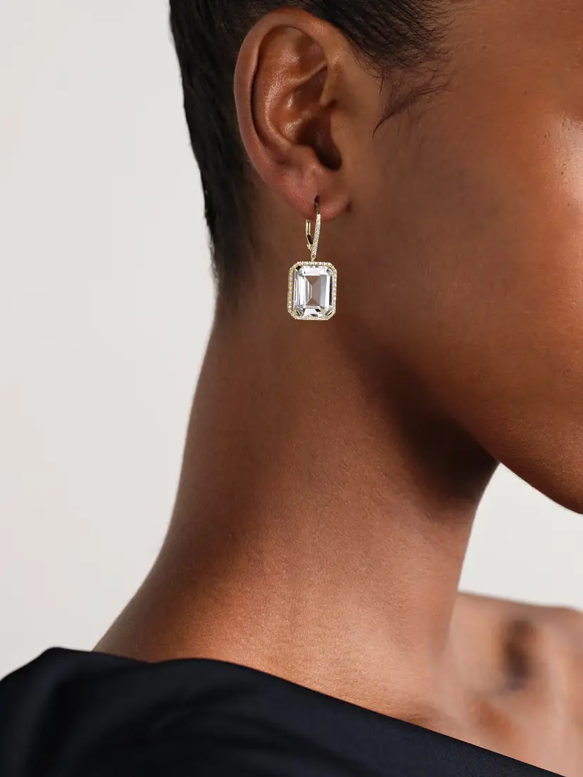 SHAY Portrait 18-karat Gold, Topaz And Diamond Earrings | Thumbnail 2