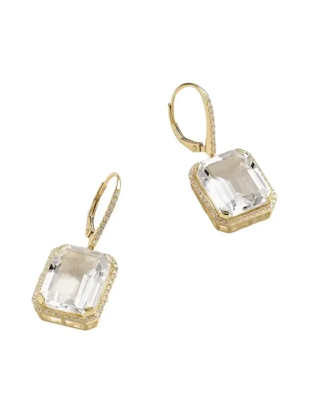 Portrait 18-karat Gold, Topaz And Diamond Earrings