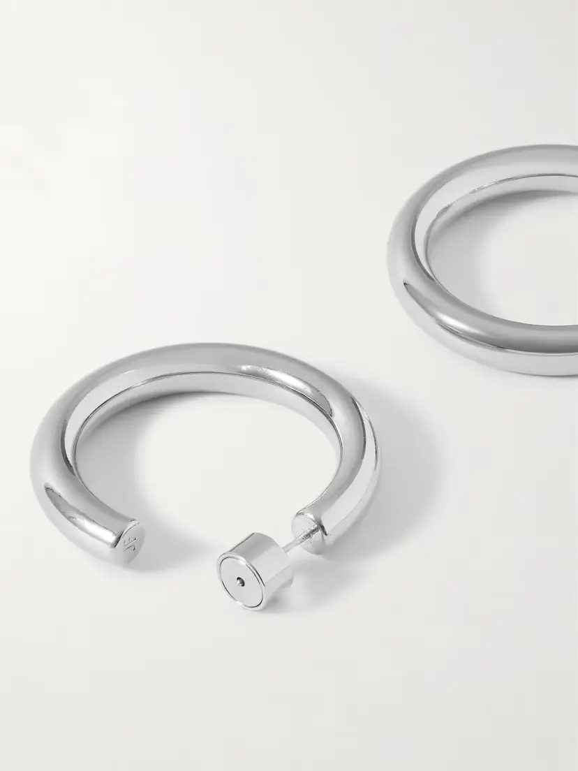 Jennifer Fisher Natasha Mini Silver-plated Hoop Earrings | Thumbnail 3