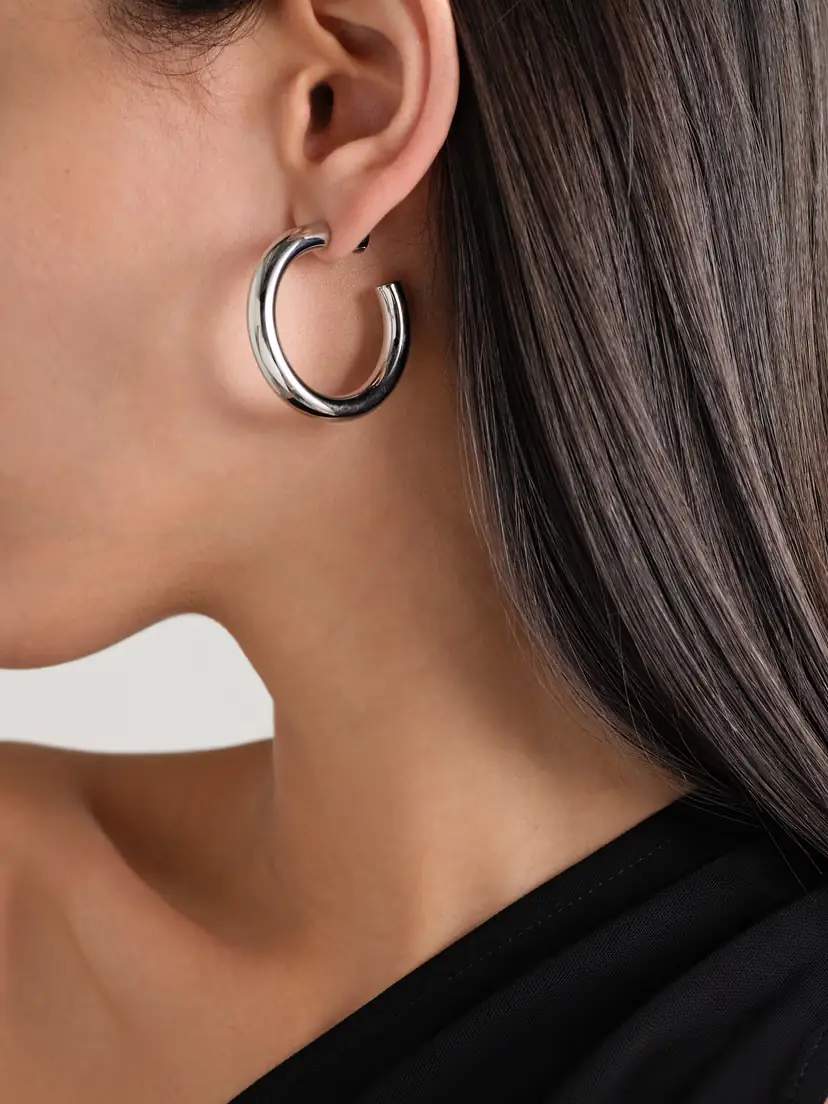 Jennifer Fisher Natasha Mini Silver-plated Hoop Earrings | Thumbnail 4
