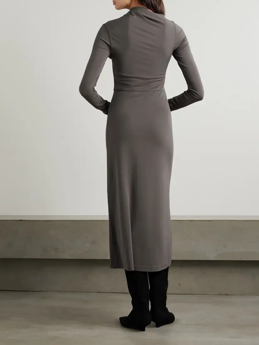 TOTEME Gathered Stretch-jersey Maxi Dress | Thumbnail 3
