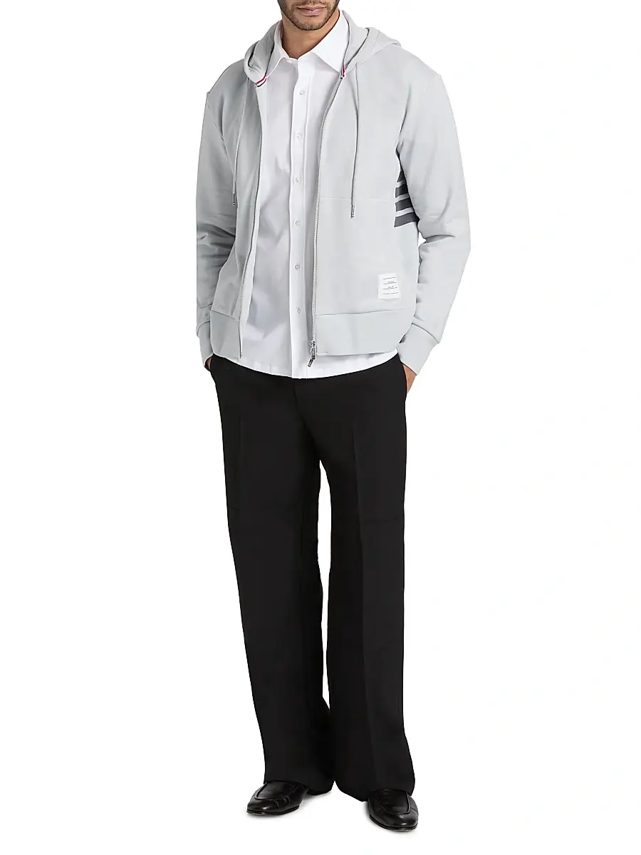 Thom Browne Men's Loopback Jersey Hoodie Jacket | Thumbnail 2 Thom Browne Men's Loopback Jersey Hoodie Jacket | Thumbnail 2