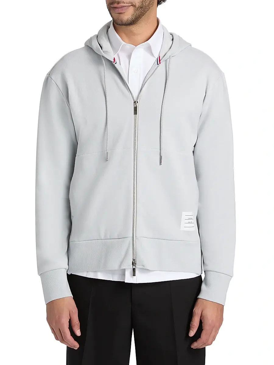 Thom Browne Men's Loopback Jersey Hoodie Jacket | Thumbnail 3 Thom Browne Men's Loopback Jersey Hoodie Jacket | Thumbnail 3
