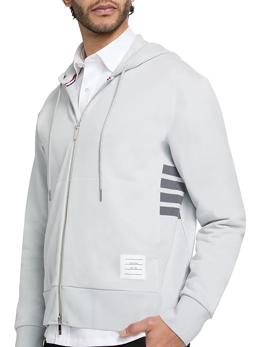 Thom Browne Men's Loopback Jersey Hoodie Jacket | Thumbnail 6 Thom Browne Men's Loopback Jersey Hoodie Jacket | Thumbnail 6