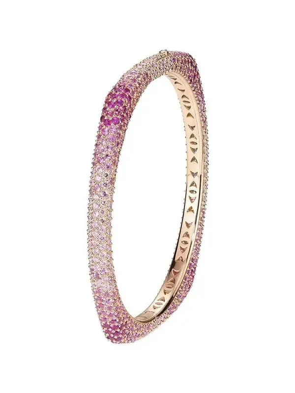 Ombre Pink Sapphire Ghost Bangle Bracelet Ombre Pink Sapphire Ghost Bangle Bracelet