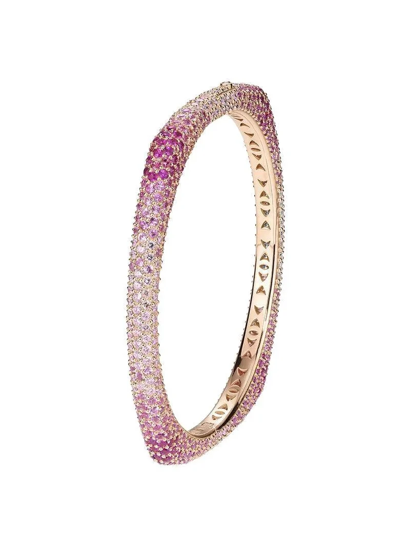 Ombre Pink Sapphire Ghost Bangle Bracelet