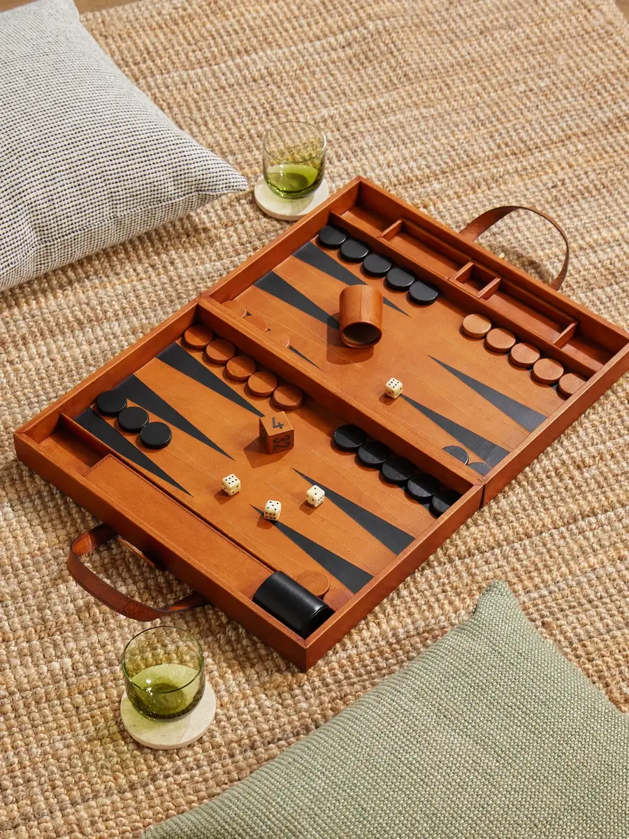The Conran Shop Wood and Leather Backgammon Set - Men | Thumbnail 2