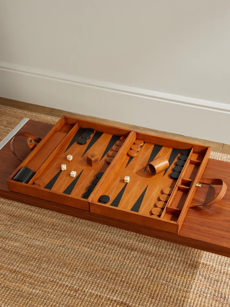 The Conran Shop Wood and Leather Backgammon Set - Men