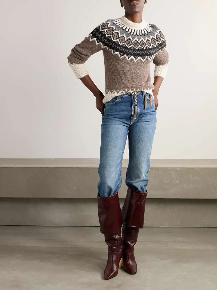Chloé Fair Isle Alpaca, Merino Wool And Cashmere-blend Sweater | Thumbnail 2 Chloé Fair Isle Alpaca, Merino Wool And Cashmere-blend Sweater | Thumbnail 2