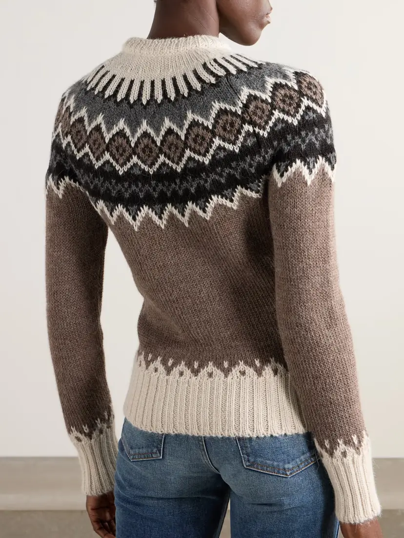 Chloé Fair Isle Alpaca, Merino Wool And Cashmere-blend Sweater | Thumbnail 4 Chloé Fair Isle Alpaca, Merino Wool And Cashmere-blend Sweater | Thumbnail 4